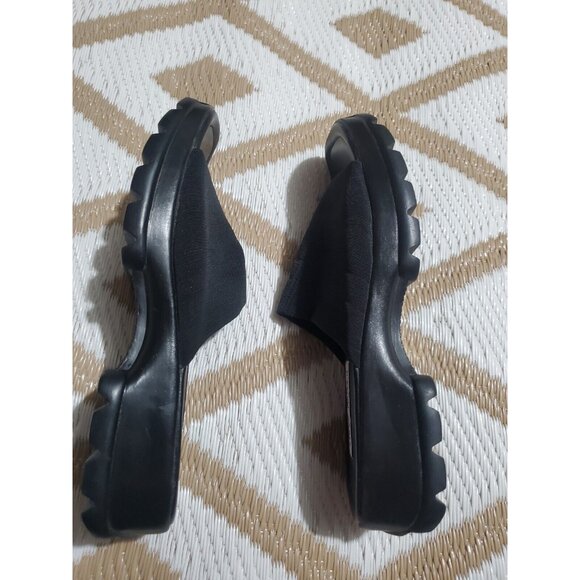 Vintage STEVE MADDEN Y2K 90's Chunky Platform Black Sandals Slides SZ 9.5 - Picture 6 of 9